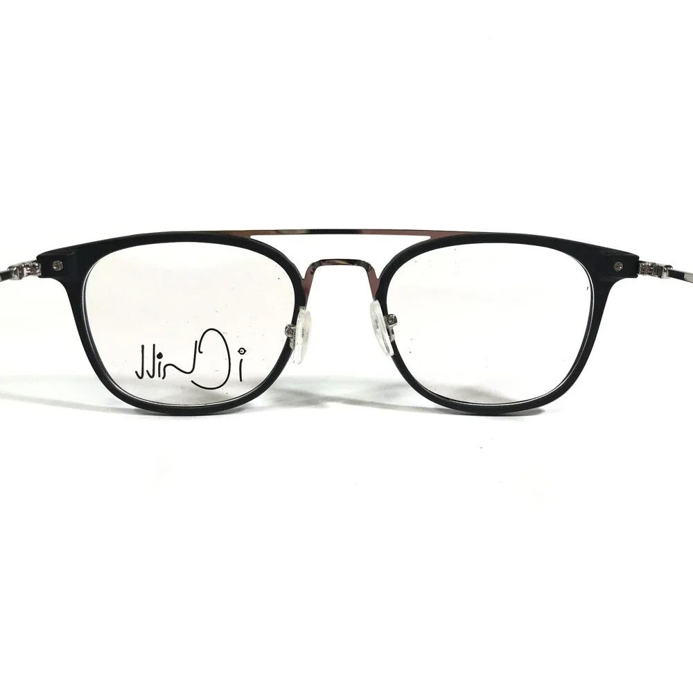 iChill C7019 Col.90 Eyeglasses Frames Black Silver Square Full Rim 51-22-145